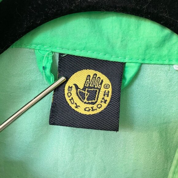 Vintage 1990 Bodyglove Windbreaker Jacket Mens Green Graphic Hooded Nylon - Picture 5 of 16